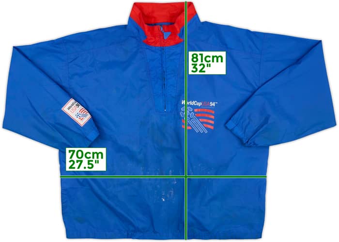 1994 World Cup USA 94 Apex 1/4 Zip Rain Jacket - 5/10 - (XL)