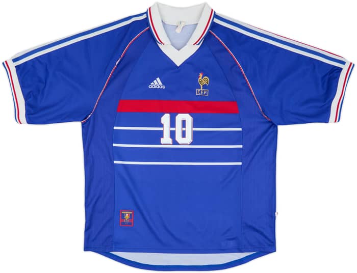 1998-00 France Home Shirt Zidane #10 - 10/10 - (XL)