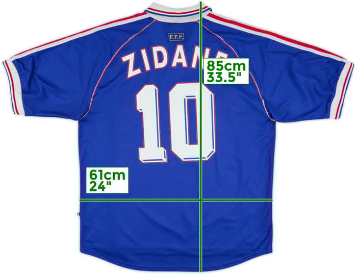 1998-00 France Home Shirt Zidane #10 - 10/10 - (XL)