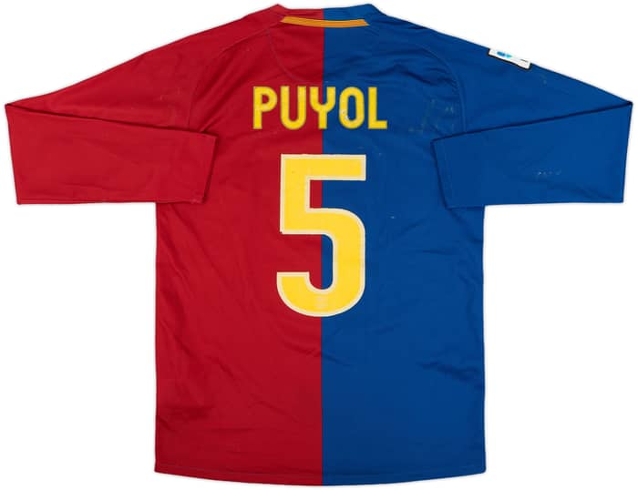 2008-09 Barcelona Home L/S Shirt Puyol #5 - 5/10 - (S)