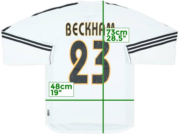 2003-04 Real Madrid Home L/S Shirt Beckham #23 - 6/10 - (S)
