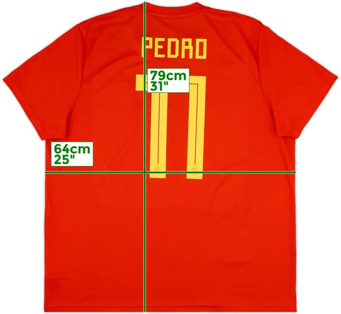 2018-19 Spain Home Shirt Pedro #11 - 9/10 - (XXL)