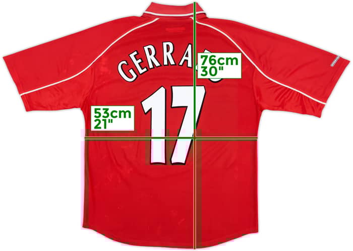 2000-02 Liverpool Home Shirt Gerrard #17 - 6/10 - (M)
