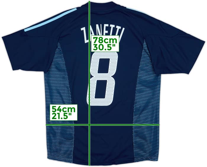 2002-04 Argentina Away Shirt Zanetti #8 - 9/10 - (M)