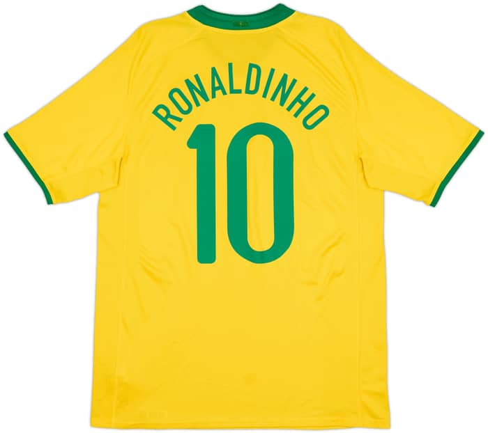 2008-10 Brazil Home Shirt Ronaldinho #10 - 6/10 - (L)
