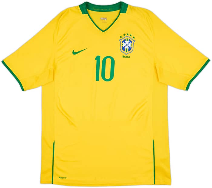 2008-10 Brazil Home Shirt Ronaldinho #10 - 6/10 - (L)