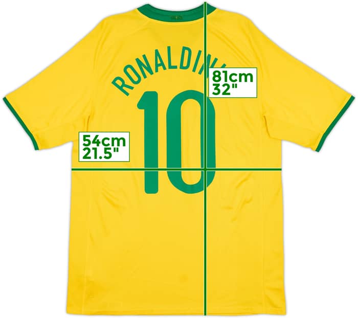2008-10 Brazil Home Shirt Ronaldinho #10 - 6/10 - (L)