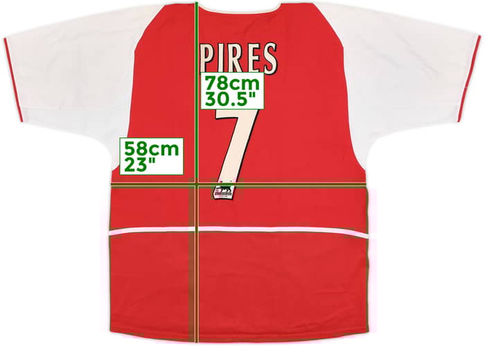2002-04 Arsenal Home Shirt Pires #7 - 8/10 - (L)