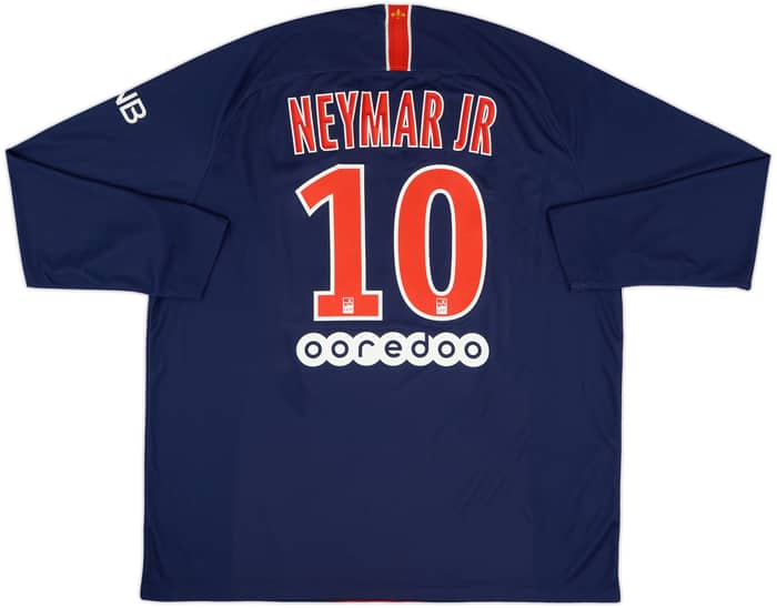 2018-19 Paris Saint-Germain Home L/S Shirt NeymarJr #10 - 8/10 - (XXL)