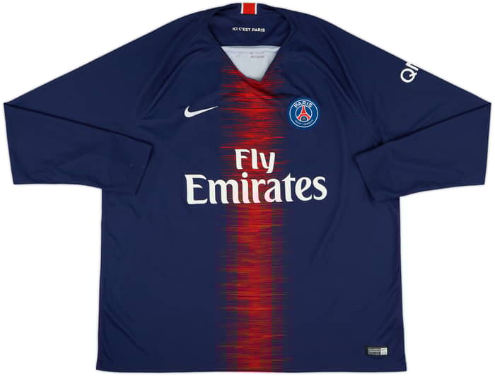 2018-19 Paris Saint-Germain Home L/S Shirt NeymarJr #10 - 8/10 - (XXL)