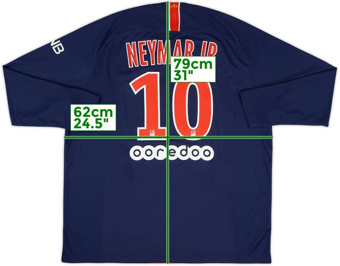 2018-19 Paris Saint-Germain Home L/S Shirt NeymarJr #10 - 8/10 - (XXL)