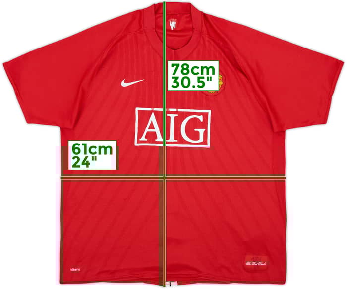 2007-09 Manchester United Home Shirt - 5/10 - (XXL)