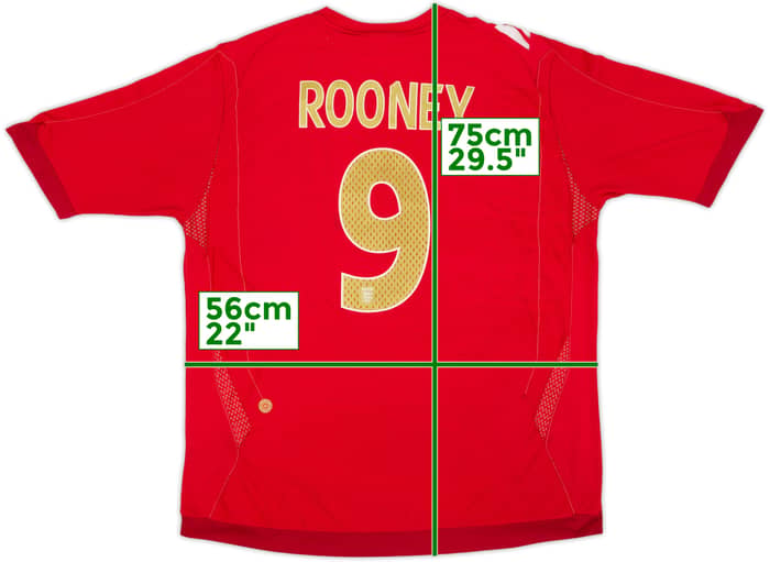 2006-08 England Away Shirt Rooney #9 - 5/10 - (XL)