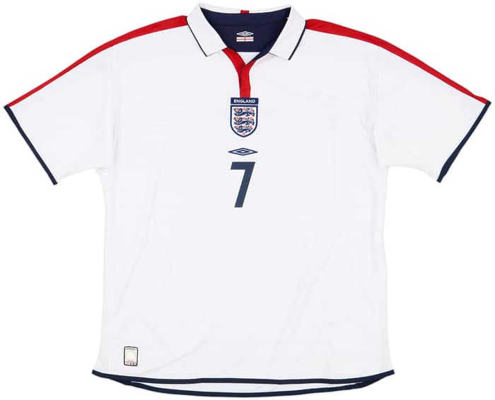 2003-05 England Home Shirt Beckham #7 - 6/10 - (XXL)