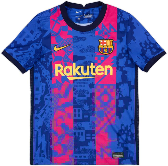 2021-22 Barcelona Third Shirt - 8/10 - (M.Boys)