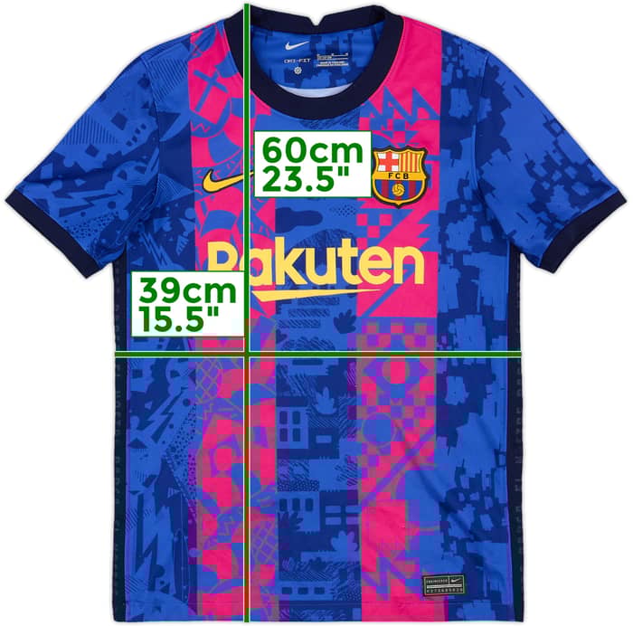 2021-22 Barcelona Third Shirt - 8/10 - (M.Boys)