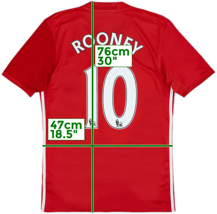 2016-17 Manchester United Home Shirt Rooney #10 - 6/10 - (S)
