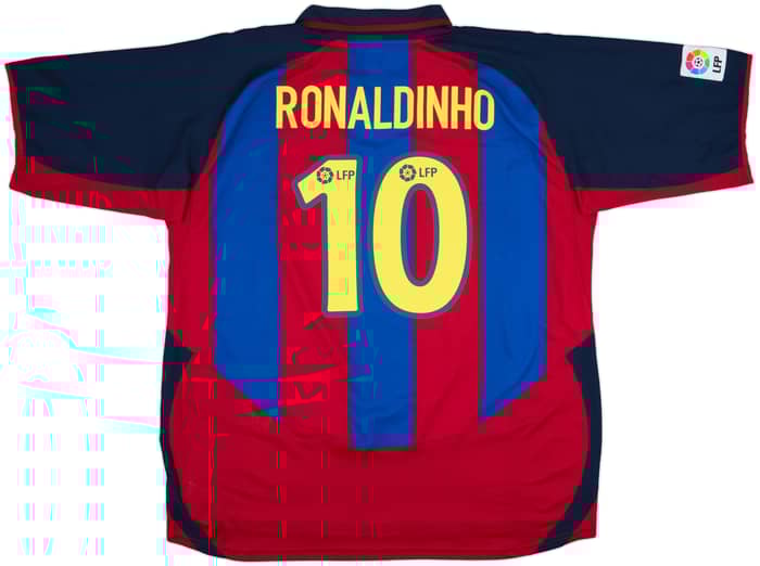 2003-04 Barcelona Home Shirt Ronaldinho #10 - 9/10 - (XXL)