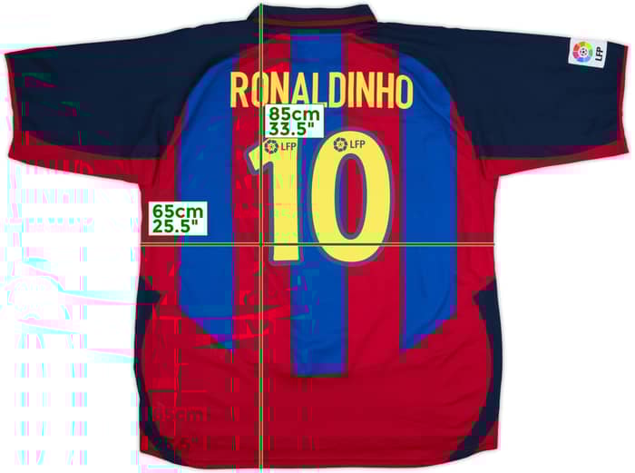 2003-04 Barcelona Home Shirt Ronaldinho #10 - 9/10 - (XXL)