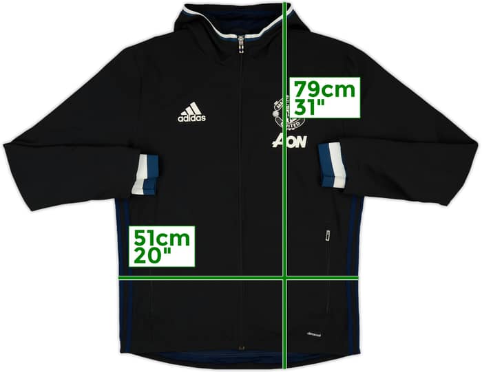 2016-17 Manchester United adidas Hooded Track Jacket - 8/10 - (M)