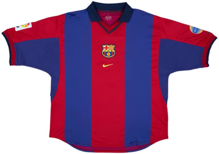 2000-01 Barcelona Home Shirt Rivaldo #10 - 8/10 - (L)