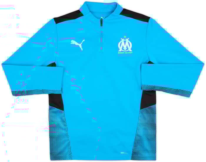 2021-22 Olympique Marseille Puma 1/4 Zip Drill Top - 8/10 - (L.Boys)