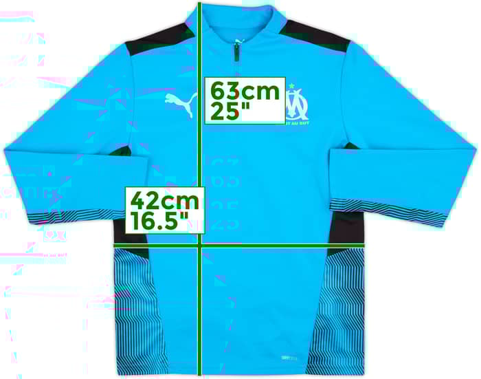 2021-22 Olympique Marseille Puma 1/4 Zip Drill Top - 8/10 - (L.Boys)