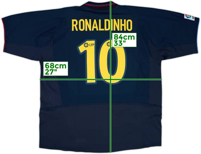 2002-03 Barcelona Away Shirt Ronaldinho #10 - 7/10 - (XXL)
