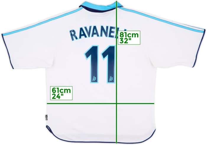 1999-00 Olympique Marseille Home Shirt Ravanelli #11 - 6/10 - (XL)