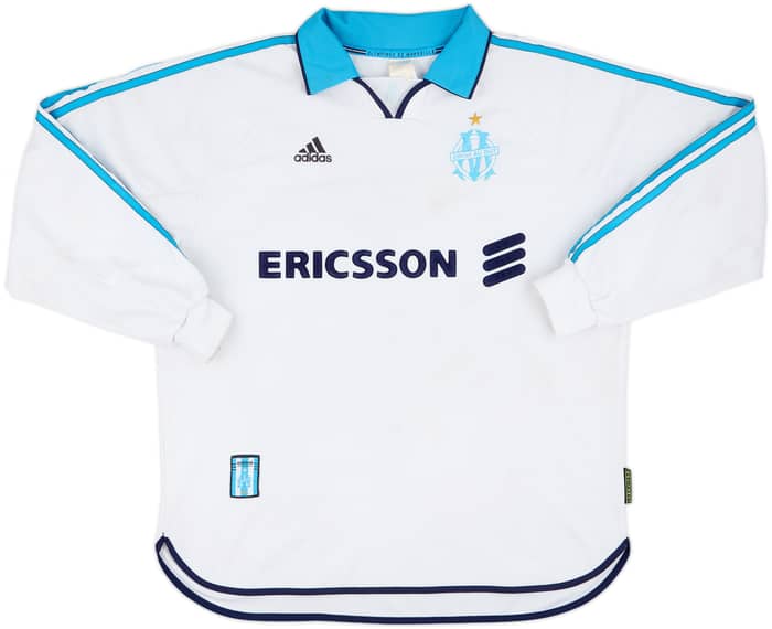 1999-00 Olympique Marseille Player Issue Home L/S Shirt Pouget #11 - 5/10 - (XL)