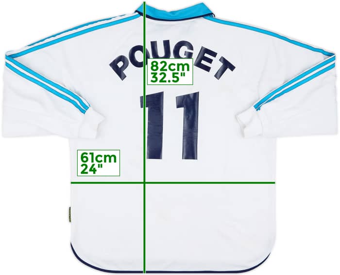 1999-00 Olympique Marseille Player Issue Home L/S Shirt Pouget #11 - 5/10 - (XL)
