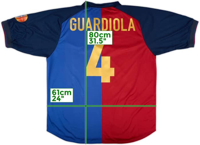1999-00 Barcelona Centenary Home Shirt Guardiola #4 - 5/10 - (XL)