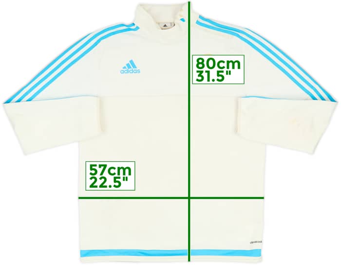 2015-16 Olympique Marseille adidas 1/4 Zip Sweat Top - 6/10 - (L)
