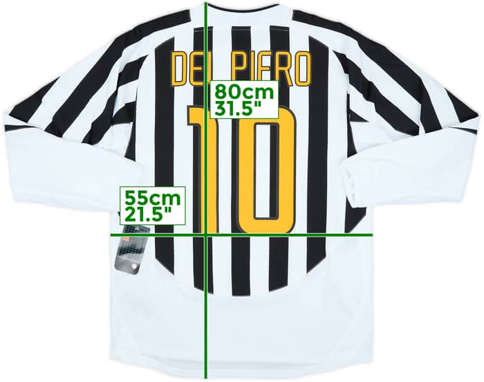 2003-04 Juventus Player Issue Home L/S Shirt Del Piero #10 (L)