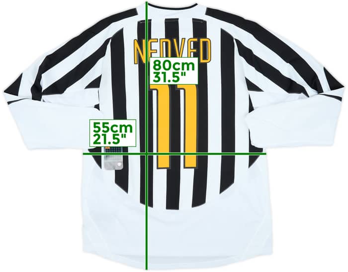 2003-04 Juventus Player Issue Home L/S Shirt Nedved #11 (L)