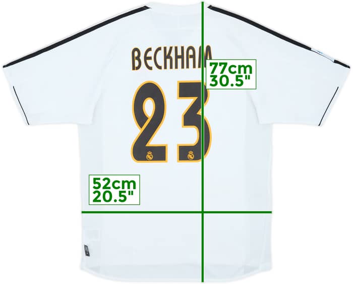 2003-04 Real Madrid Home Shirt Beckham #23 - 7/10 - (M)
