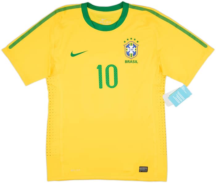 2010-11 Brazil Authentic Home Shirt Ronaldinho #10 (L)