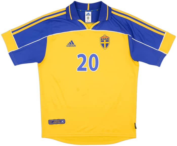 2000-02 Sweden Home Shirt Larsson #20 - 7/10 - (M)