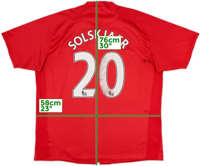 2007-09 Manchester United Home Shirt Solskjaer #20 - 4/10 - (XL)