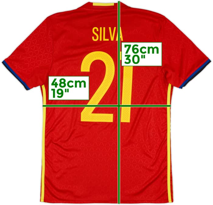 2016-17 Spain Home Shirt Silva #21 - 10/10 - (M)