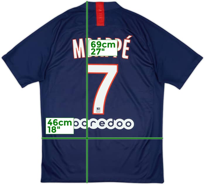 2019-20 Paris Saint-Germain Home Shirt Mbappe #7 - 7/10 - (M)