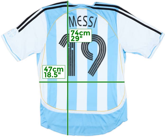 2005-07 Argentina Home Shirt Messi #19 - 5/10 - (M)