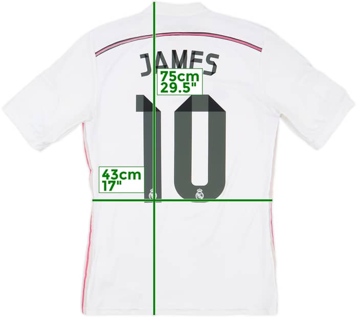 2014-15 Real Madrid Home Shirt James #10 - 7/10 - (S)
