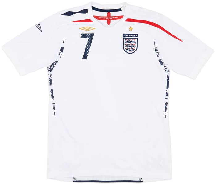 2007-09 England Home Shirt Beckham #7 - 9/10 - (XL.Boys)