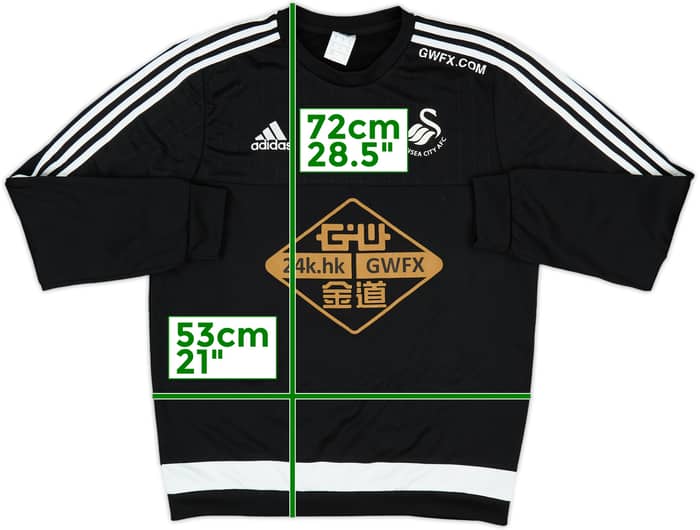 2015-16 Swansea adidas Sweat Top - 7/10 - (M)