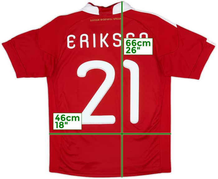 2010-11 Denmark Home Shirt Eriksen #21 - 8/10 - (XL.Boys)