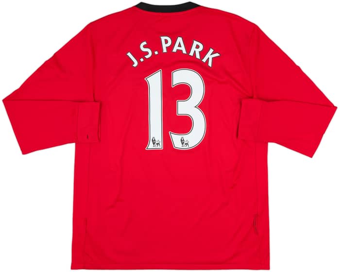 2009-10 Manchester United Home L/S Shirt J.S.Park #13 - 6/10 - (L)