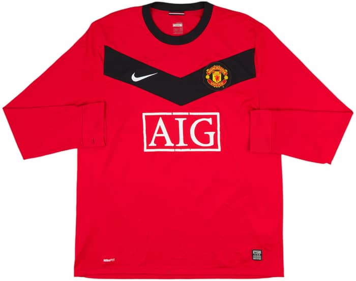 2009-10 Manchester United Home L/S Shirt J.S.Park #13 - 6/10 - (L)