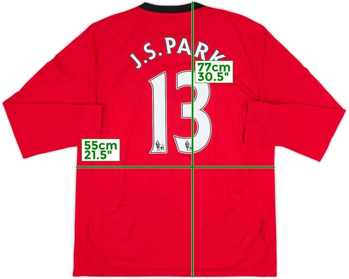 2009-10 Manchester United Home L/S Shirt J.S.Park #13 - 6/10 - (L)