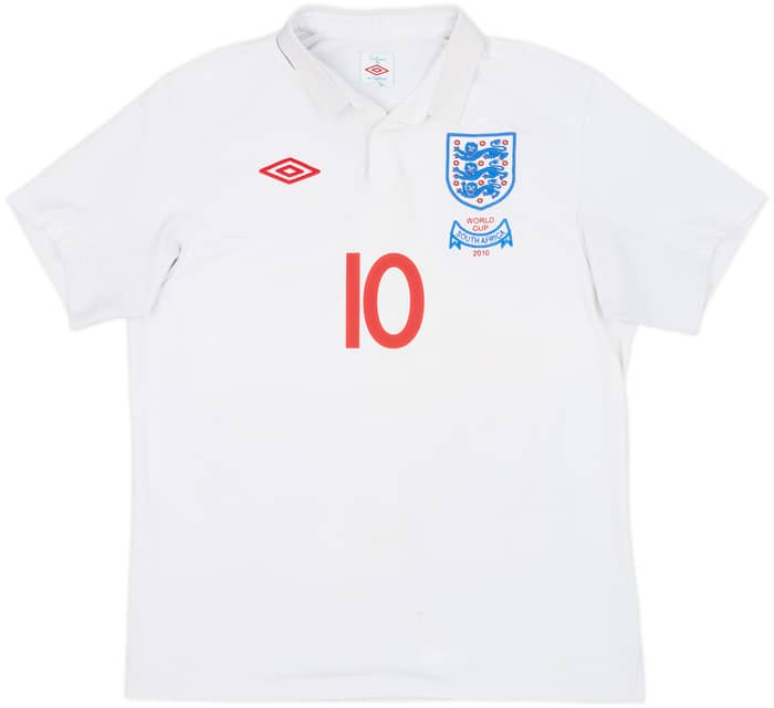 2009-10 England 'World Cup South Africa 2010' Home Shirt Rooney #10 - 7/10 - (L)